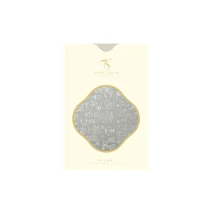 Professional Tensor nail art stamping plate featuring cute cartoon bows hearts and stars