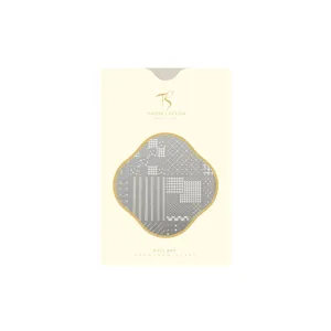 Professional nail art stamping plate with sweet plaid and rabbit patterns, model TG-019