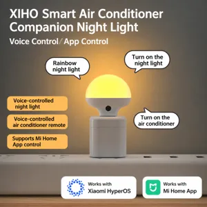 Luz nocturna inteligente de acompañante de aire acondicionado con control por voz y app.
