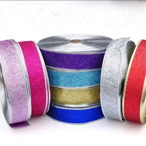 Multi-color glitter ribbons for Christmas tree decoration and festive venue layout