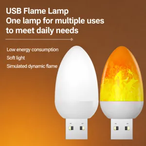 Lampara de Llama USB LED Simulacion Fuego Luz Nocturna Decoracion de Escritorio