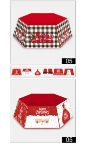 Vistas detalladas de collares festivos para árboles de Navidad con diseños de gnomos y Papá Noel