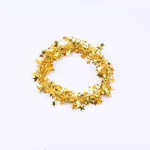 Kerst gouden ster draad slinger voor kerstboomversiering en feestelijke decoratie