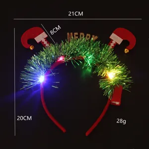 Detailed view of LED Christmas elf leg headband with 21cm x 20cm size dimensions