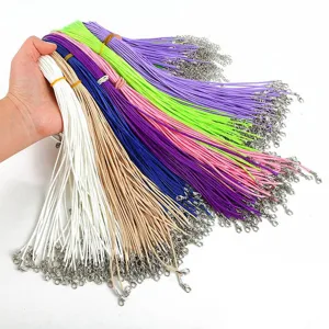 Manojo de cordones de algodón encerado de 2mm de colores para collares hechos a mano