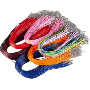 Minimalist Waxed Cord Necklace Rope With Alloy Lobster Clasp And Extension Chain For DIY Jewelry Making Pendant Hanging Cord Wholesale