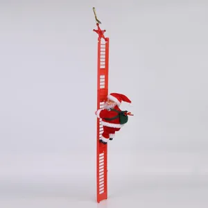 Gedetailleerde weergave van elektrische Kerstman op een rode ladder kerstdecoratie