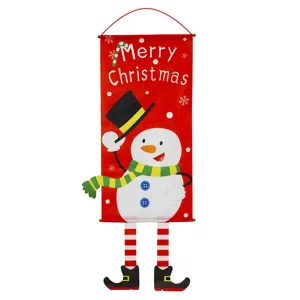 Banner da parete decorativo natalizio con pupazzo di neve cartone e gambe penzolanti