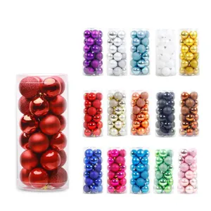 Electroplated Plastic Christmas Balls Set Shiny Matte Glitter Christmas Tree Hanging Ornaments For Holiday Party Home Decor