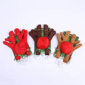 Christmas car decoration set with plush reindeer antlers and red nose in 3 colors