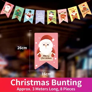 Set completo di festoni natalizi a cartoni animati con Babbo Natale e renne festive