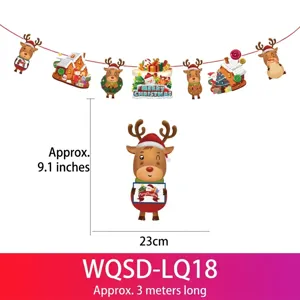 Dettagli del banner renna di Natale con dimensioni 23x23cm e lunghezza totale 3m