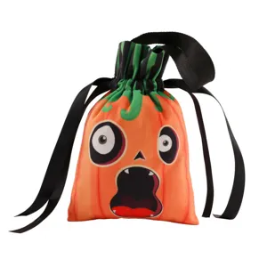 Bolsa de dulces de calabaza de Halloween con cara de fantasma divertida para regalos niños