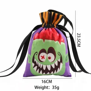 Bolsa de caramelos con cordón de monstruo de Halloween para regalo de fiesta infantil