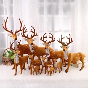 Simulación Ciervo Sika Adorno de Navidad Peluche Reno Figurita Para Decoración Hogar Fiesta Escena Diseño Escaparate Exhibición