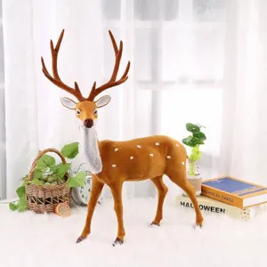 Decoración realista de renos de Navidad de peluche de ciervo sika para casa y fiesta
