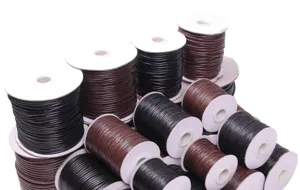 Durable Korean waxed cord spools for DIY jewelry making in assorted black and brown colors