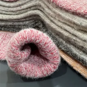 Fuzzy wool blend mid tube sock detail texture close up candy color warm winter socks