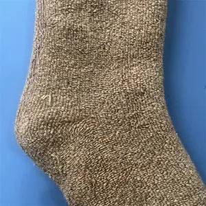 Merino Wolle Socken Stoff Detail, dicke thermische Frottee Strick Textur für Winter.