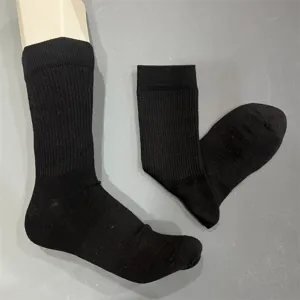 Men 50% merino wool mid-calf socks detail, comfortable moisture wicking hiking thermal socks.