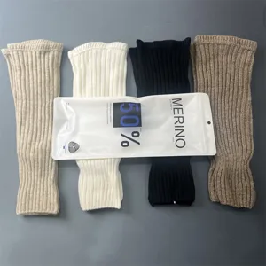 Donne Lana Merino Tinta Unita Righe Verticali Lavoro A Maglia Slouch Calze Termico Casual Tubo Lungo Inverno Moda Calze