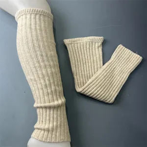 Ghette in maglia lana merino tinta unita inverno caldo calze alte donna moda uso quotidiano
