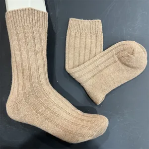 50% merino wool mid-calf socks solid color ribbed knit casual winter warm unisex daily wear