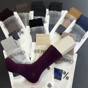 Women 50% Merino wool socks mid tube comfortable breathable thermal hiking socks multi color