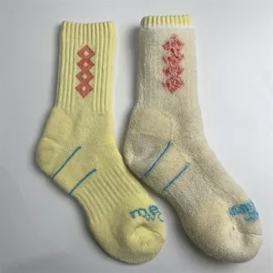 Merinowolle thermische Wandersocken mit Frotteesohle und Rautenmuster fur Outdoor