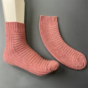 Merino wool blend women mid tube socks candy color ribbed knit daily fashion wear detail