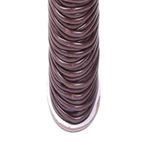 Macro detail view of high quality dark brown Korean waxed cord for DIY jewelry making