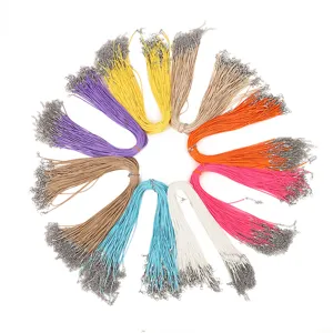 Bunte 2mm Wachskordel Halsketten mit Karabinerverschluss für DIY Schmuckherstellung