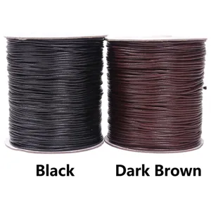 High-quality Korean wax thread rolls in classic black and dark brown jewelry cord colors