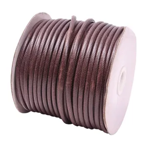 Professional brown Korean waxed braided cord spool for DIY jewelry and crafts making