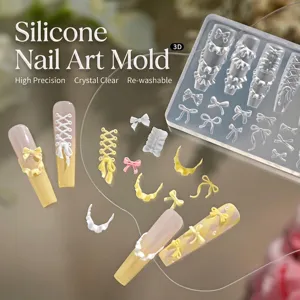 3D Silikon Nagelkunstform Ballett-Stil Schleife Band Geprägt MJ-012 DIY Maniküre Werkzeug Professionelle Dekoration