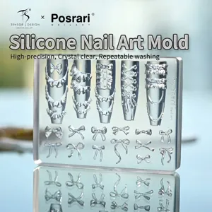 3D Silikonform für Nagelkunst mit Ballett-Schleifen für professionelle Maniküre