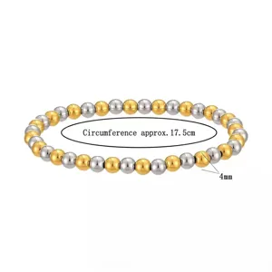 Detaillierte Spezifikation des 4mm Edelstahlperlenarmbands in Gold und Silber