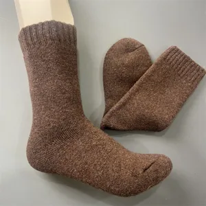 Damen Herren Merinowolle Socken Thermisch Dick Warm Winter Einfarbig Mittelhoch Detail