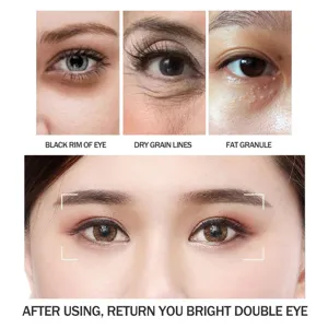 Vue detaillee de la creme pour les yeux contre les cernes et les rides fines et efficaces.