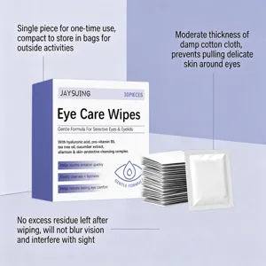JAYSUING eye care wipes, 30 pieces gentle cleansing wet wipes for sensitive eyes and eyelids daily care.