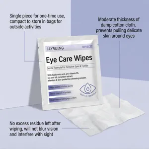 Individual eye care wipes with gentle formula, soothing delicate skin without residue.