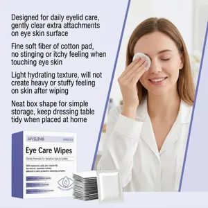 JAYSUING Eye Care Wipes 30 Pieces Gentle Cleansing Eye Makeup Remover Pads Daily Eyelid Care