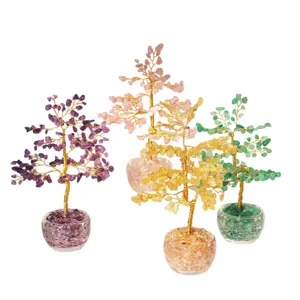 Arbre de fortune en cristal naturel fait main pour décoration de bureau et maison