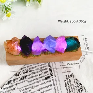 Detailed size specifications for the natural raw crystal USB night light