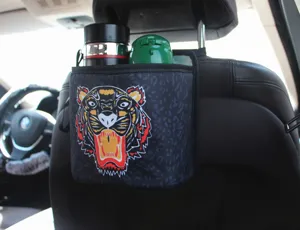 Sac de rangement suspendu pour dossier de siège auto avec motif tigre