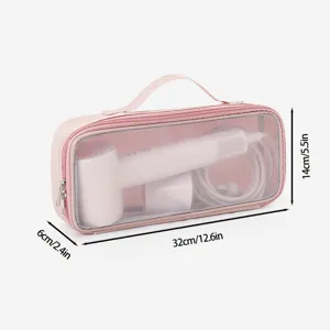 Borsa porta asciugacapelli rosa portatile con dimensioni 32x14x6cm per viaggi