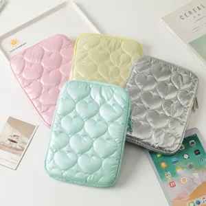 Funda Protectora para Tableta y Portátil Acolchada con Corazón Estilo Ins Colores Macaron Bolsa Antigolpes para Ordenador