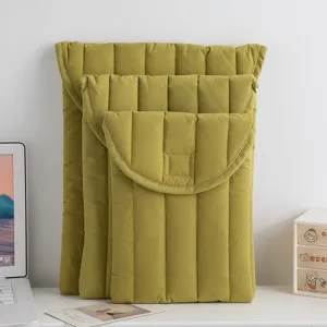 Funda para Portátil de Algodón Acolchado Minimalista Bolsa Interior para Tablet Antigolpes Estuche Protector Suave para MacBook iPad Oficina