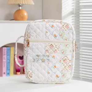 Gesteppte Büchertasche mit Blumenmuster und tragbarem Griff für Gebetbücher Schutz