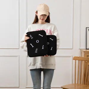 Korean Style Embroidered Letter Tablet Sleeve For iPad 11 Inch Air 13.3 Laptop Case Crossbody Bag Polyester Liner Bag